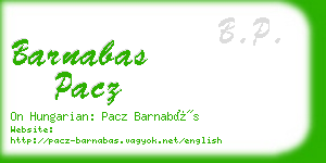 barnabas pacz business card